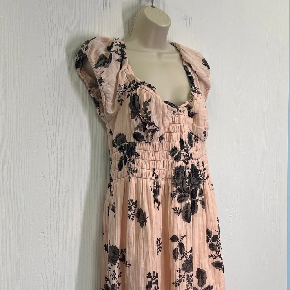 Free People - NWT Forget ME Not Short Sleeve Floral Tie Back Maxi Dress Large